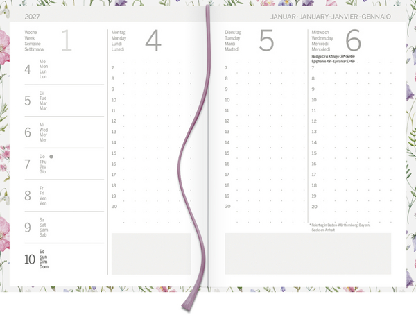 Lady-Timer Bl&uuml;tenzauber 2027, Innenansicht #1