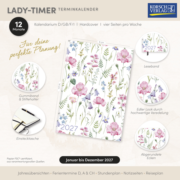 Lady-Timer Bl&uuml;tenzauber 2027, Innenansicht #18