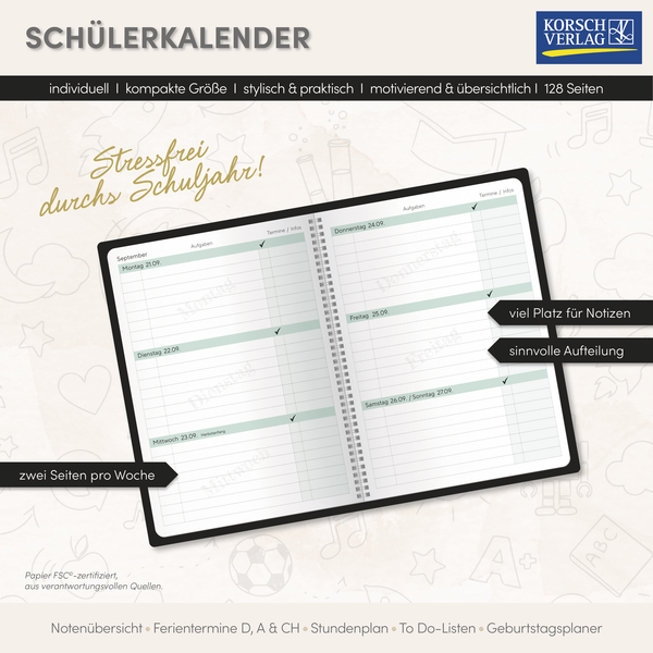 Sch&uuml;lerkalender Planlos 2026/2027, Innenansicht #17