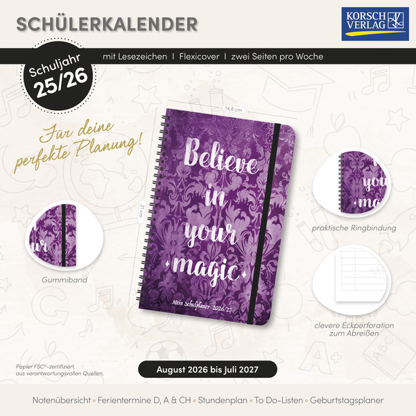 Sch&uuml;lerkalender Magic 2026/2027, Innenansicht #18