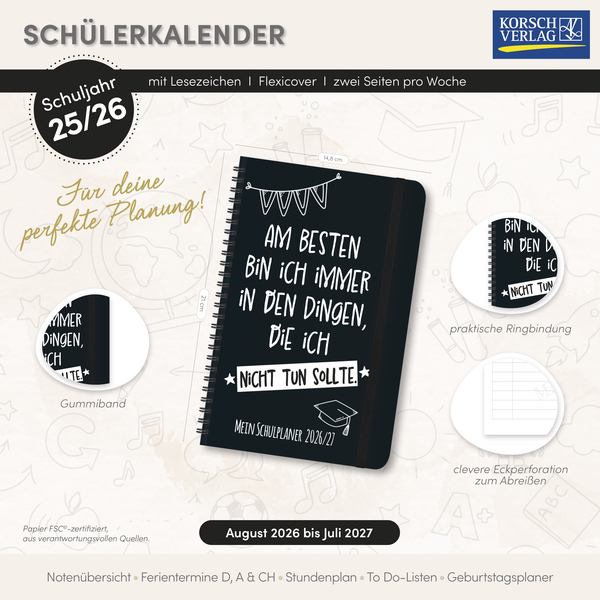 Sch&uuml;lerkalender Am besten 2026/2027, Innenansicht #18
