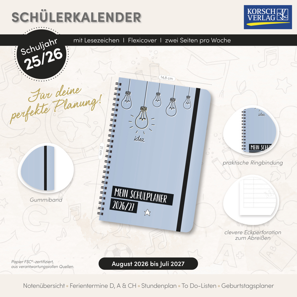 Sch&uuml;lerkalender Light on 2026/2027, Innenansicht #18