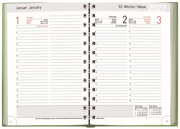 Chef-Timer Spirale gr&uuml;n 2027, Innenansicht #1