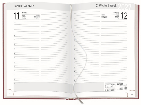 Chef-Timer Premium bordeaux 2027, Innenansicht #1