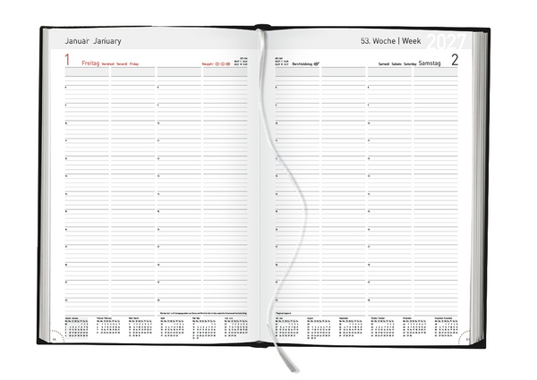 Praxistimer Balaton schwarz 2027, Innenansicht #1