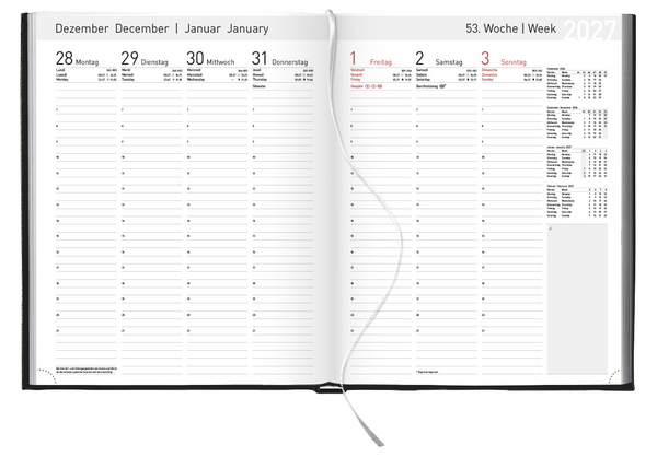 Buchkalender Manager-Timer Balaton schwarz 2027, Innenansicht #1