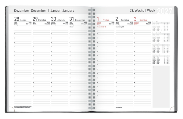 Buchkalender Manager-Timer Einlage 2027, Innenansicht #1