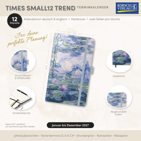 Buchkalender Times Small12 Trend Claude Monet 2027, Innenansicht #18