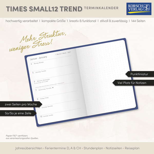 Buchkalender Times Small12 Trend Lieblingskalender 2027, Innenansicht #17