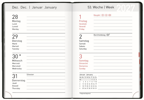 Mini-Timer gr&uuml;n 2027, Innenansicht #1