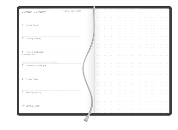 Timer Soft Touch 18 Monate dunkelgr&uuml;n 2027/2028, Innenansicht #1