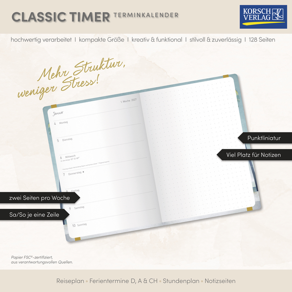 Terminkalender Classic Timer Beach 2027, Innenansicht #17