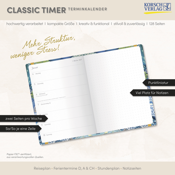 Terminkalender Classic Timer Meeresbucht 2027, Innenansicht #17