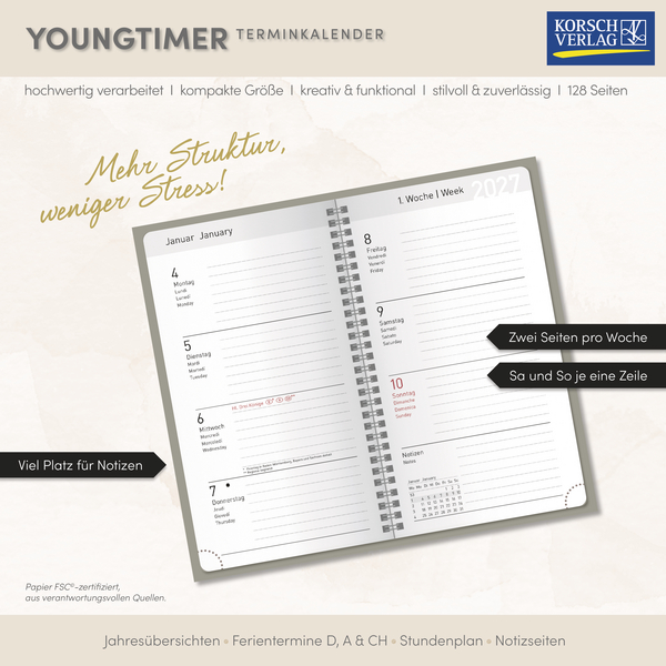 Taschenkalender Youngtimer Flowers 2027, Innenansicht #17