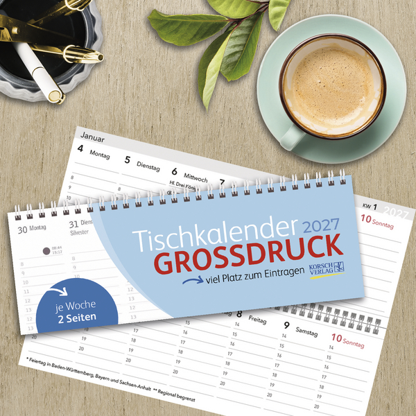 Tischquerkalender Gro&szlig;druck 2027, Innenansicht #16