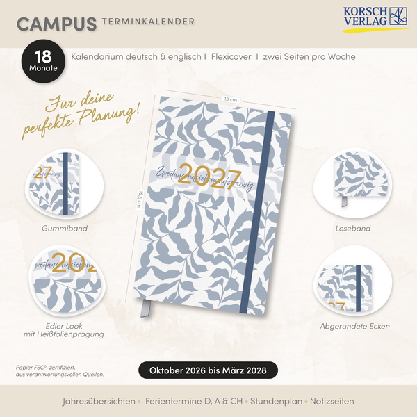 Terminkalender Campus Bl&auml;tter 18 Monate 2027/2028, Innenansicht #18