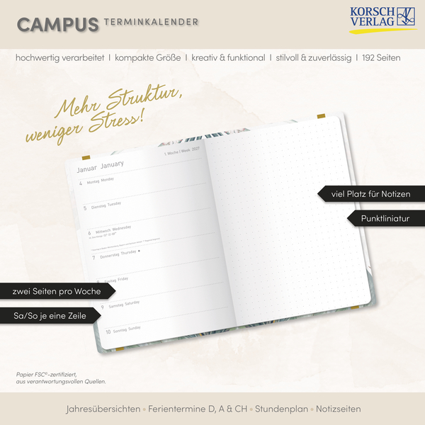 Terminkalender Campus Papagei 18 Monate 2027/2028, Innenansicht #17