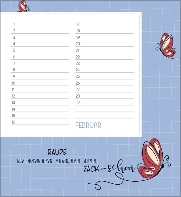 Geburtstagskalender Happy Mind, Innenansicht #2