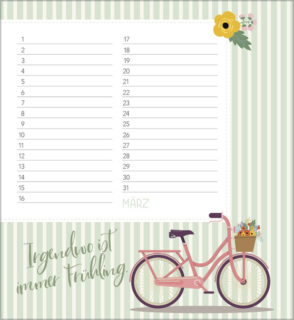 Geburtstagskalender Happy Mind, Innenansicht #3