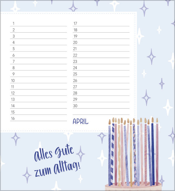 Geburtstagskalender Happy Mind, Innenansicht #4