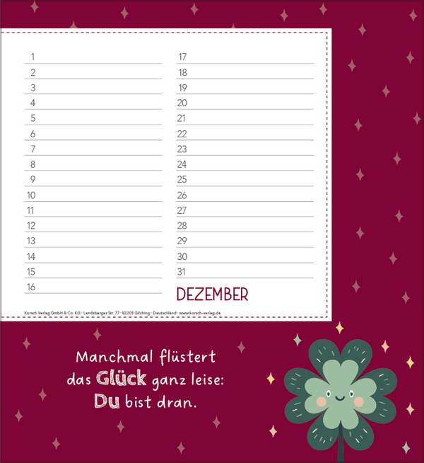 Geburtstagskalender Happy Mind, Innenansicht #12
