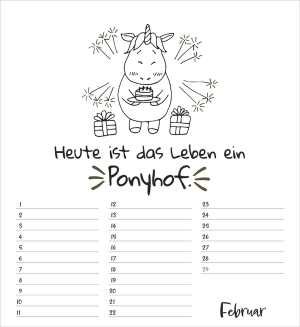 Geburtstagskalender Visual Words, Innenansicht #2