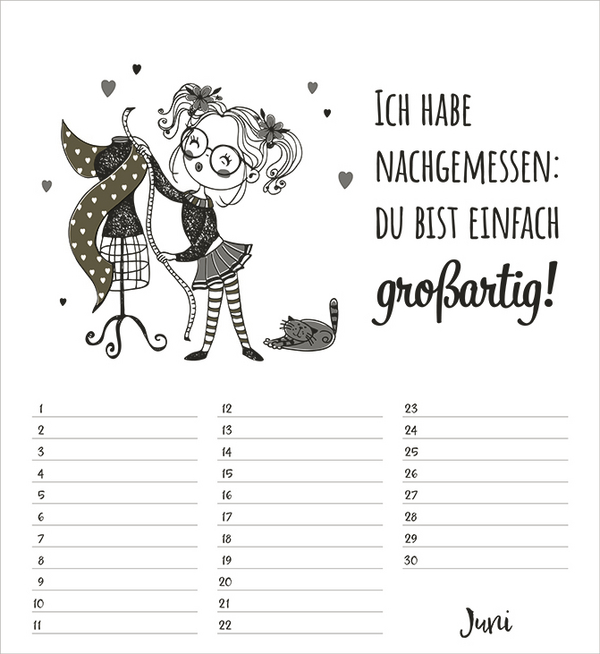 Geburtstagskalender Visual Words, Innenansicht #6