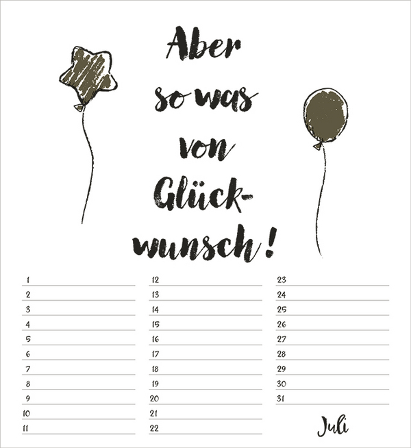 Geburtstagskalender Visual Words, Innenansicht #7