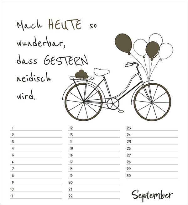 Geburtstagskalender Visual Words, Innenansicht #9