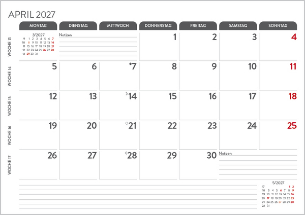 Monatsplaner 2027, Innenansicht #4