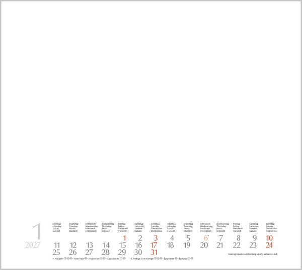 Foto-Malen-Basteln Bastelkalender quer wei&szlig; 2027, Innenansicht #1