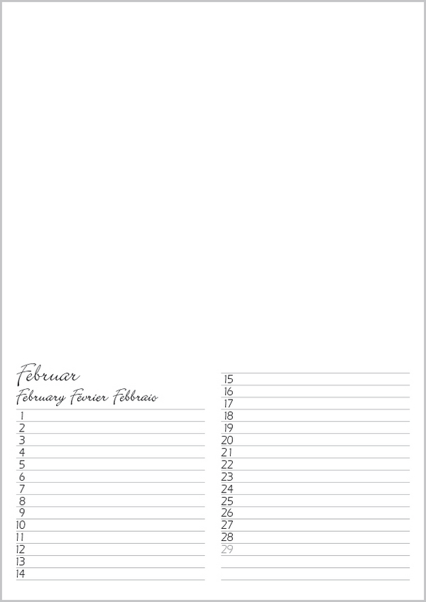 FMB Geburtstagskalender A4, Innenansicht #2