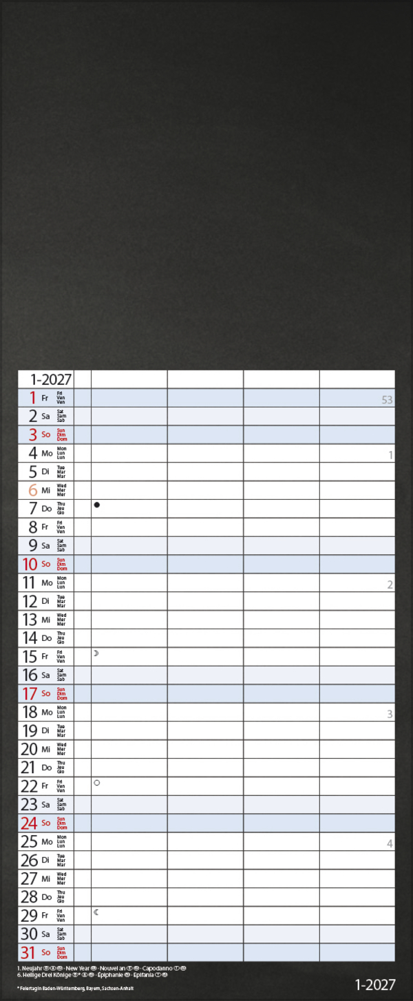 FMB Familienplaner schwarz 2027, Innenansicht #1