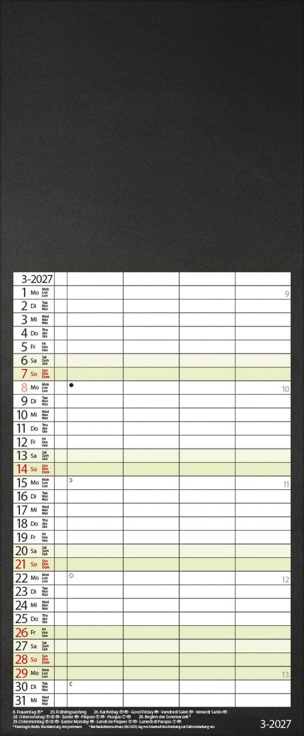 FMB Familienplaner schwarz 2027, Innenansicht #3