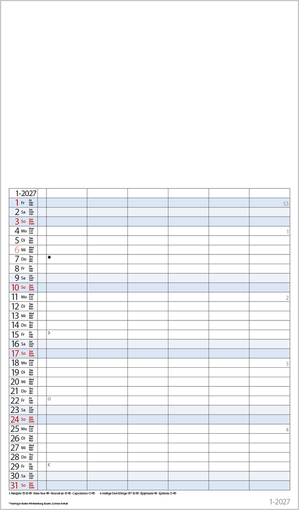 FMB Familienplaner XL 2027, Innenansicht #1