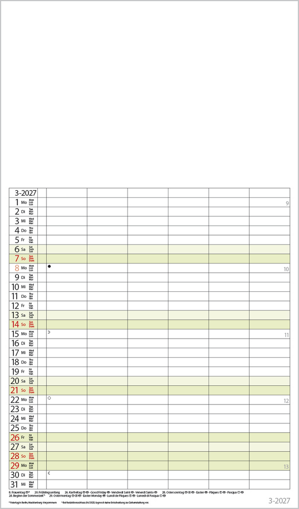 FMB Familienplaner XL 2027, Innenansicht #3