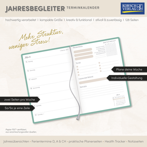 Terminkalender Jahresbegleiter Mein Jahr 2027, Innenansicht #17