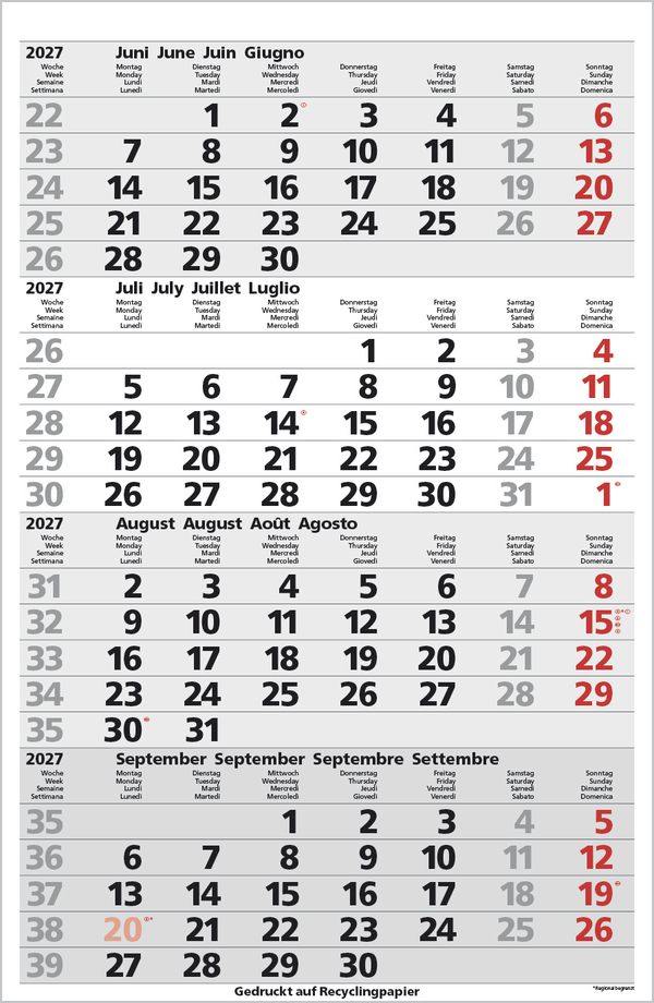 4-Monats-Planer Comfort Recyclingpapier 2027, Innenansicht #7