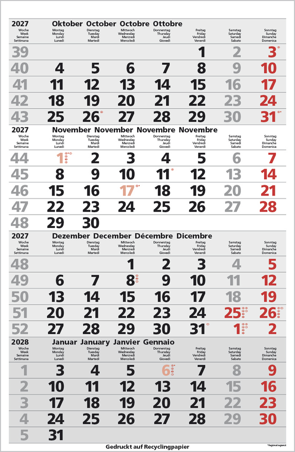 4-Monats-Planer Comfort Recyclingpapier 2027, Innenansicht #11